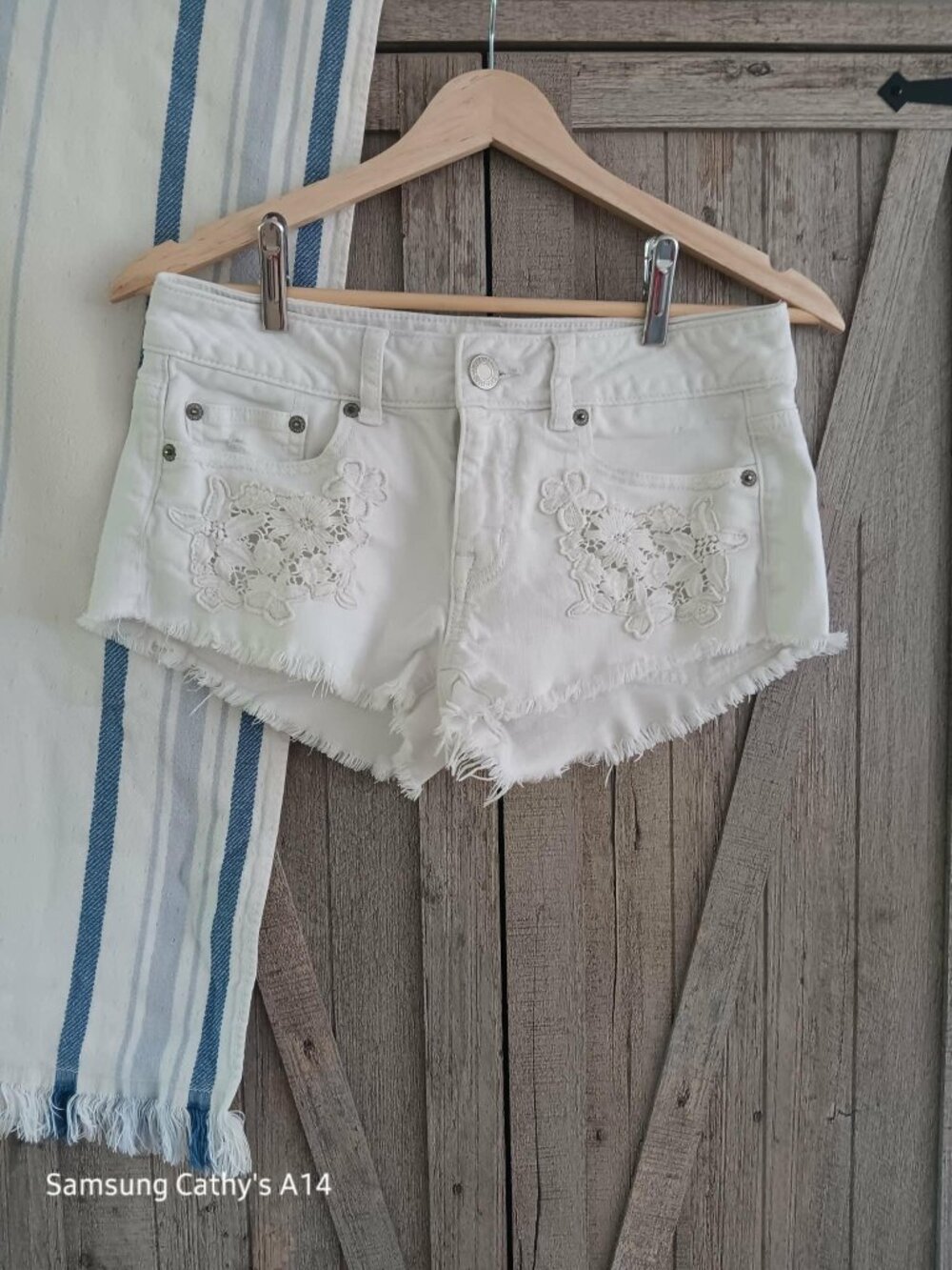 American Eagle White Denim Shorts